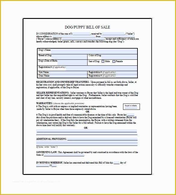 Bill Of Sale Dog Template Free Of Dog Bill Of Sale – 8 Free Sample Example format