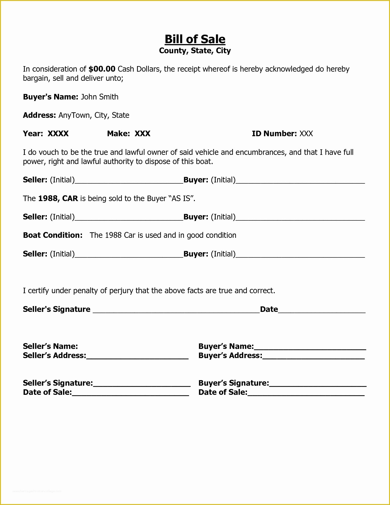 Bill Of Sale Dog Template Free Of Free Printable Free Car Bill Of Sale Template form Generic
