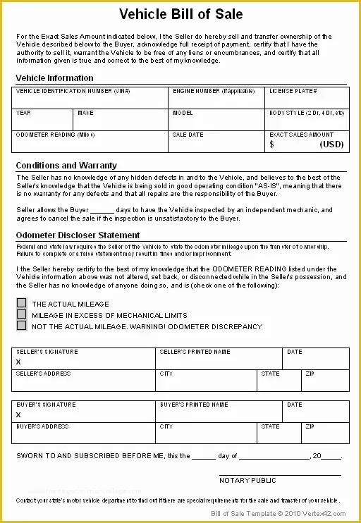 Bill Of Sale Free Template form Of Free Bill Of Sale Template Printable Car Bill Of Sale form