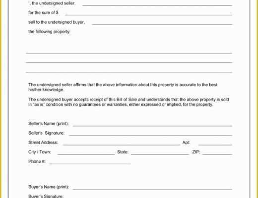 Bill Of Sale Free Template form Of Printable Sample Equipment Bill Sale Template form