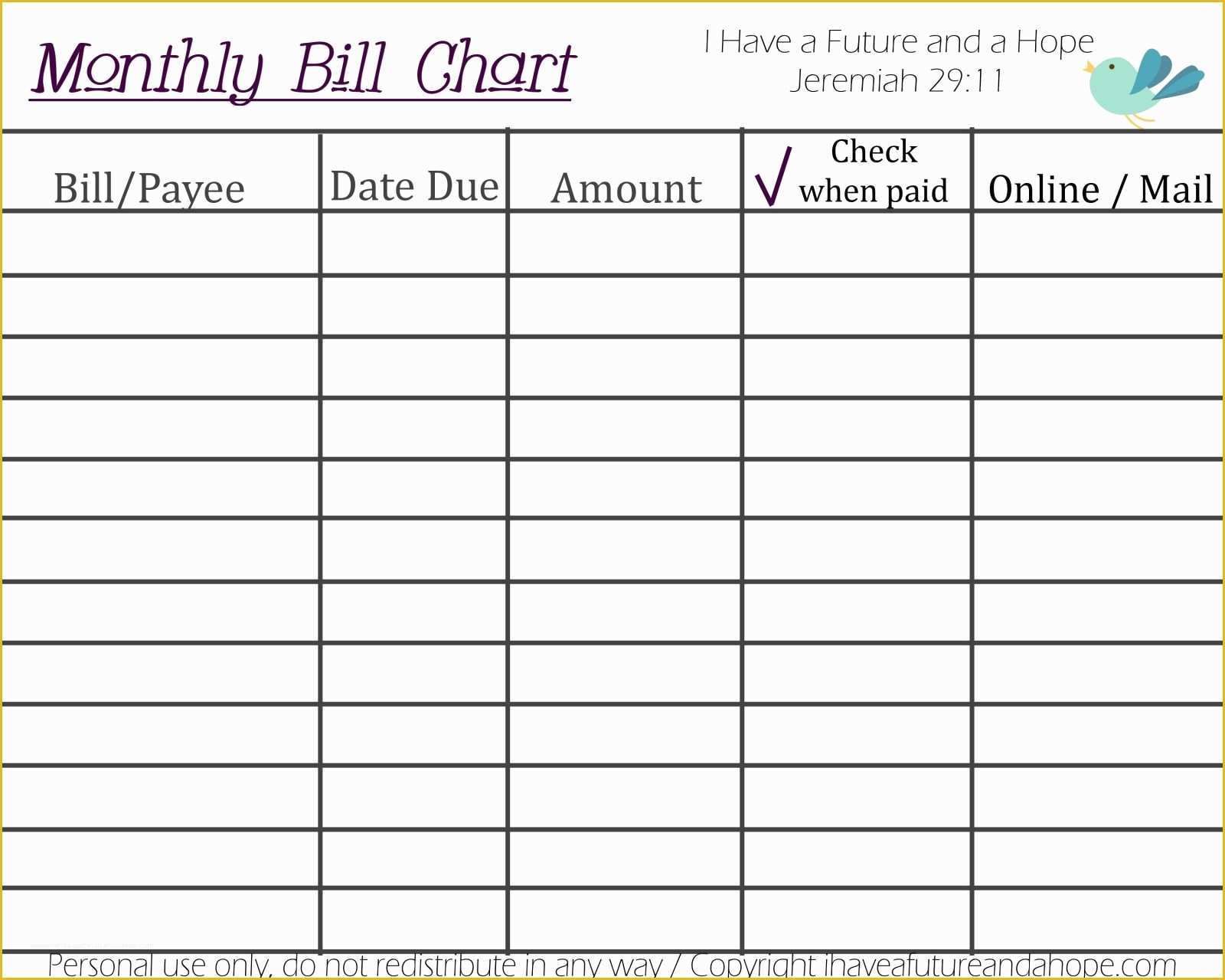 Bill Tracker Template Free Of Bill Pay Template Nice Calendar Vignette Entry Level