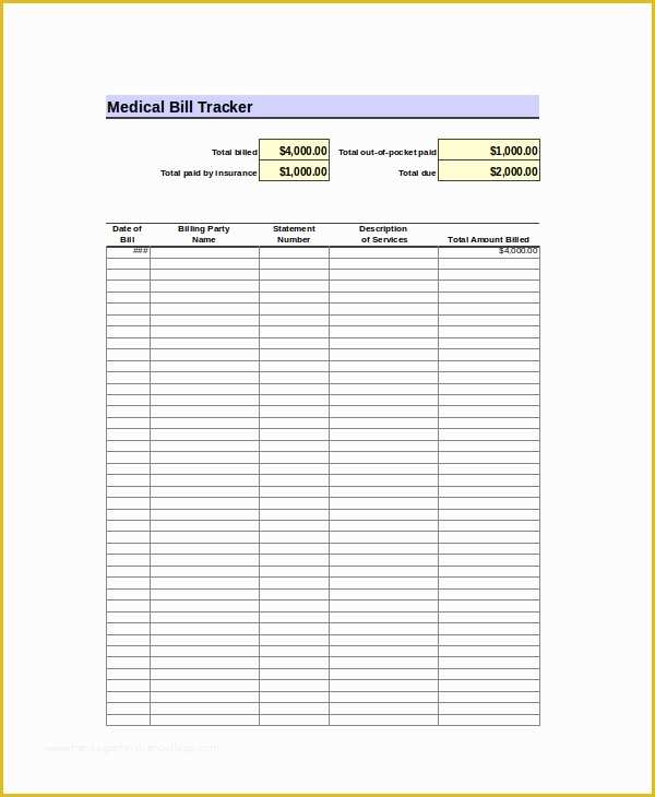 Bill Tracker Template Free Of Excel Bill Template 14 Free Excel Documents Download
