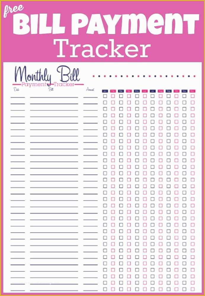 Bill Tracker Template Free Of Free Printable Bill Tracker Manage Your Monthly Expenses