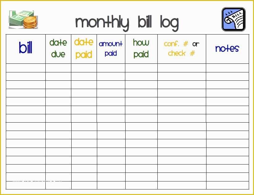 Bill Tracker Template Free Of I Heart Crafting Printables