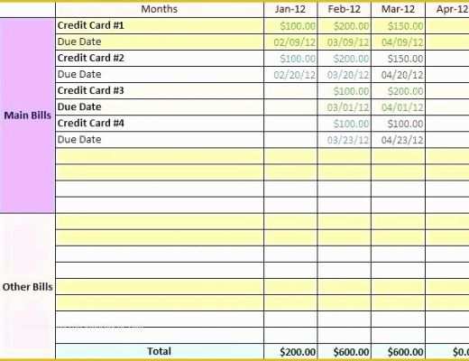 Bill Tracker Template Free Of List Bills to Pay Template and Sample Free Payment