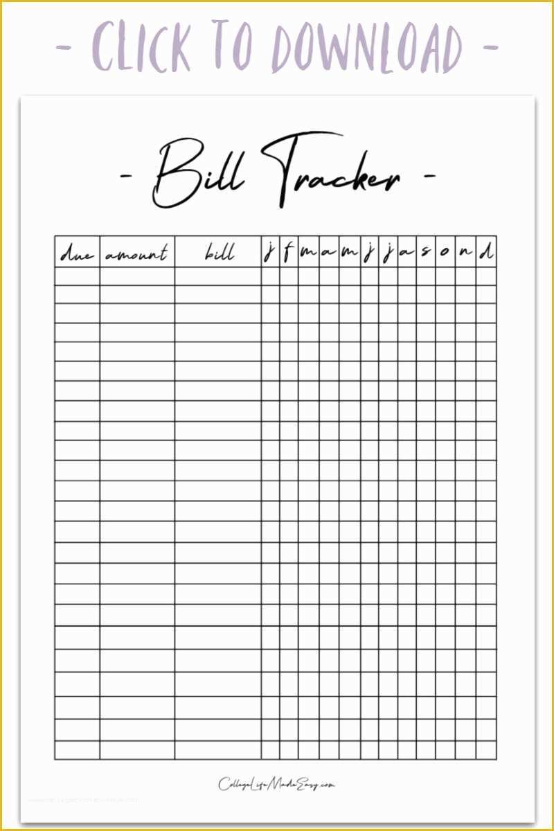 Bill Tracker Template Free Of This Free Bill Tracker Template Will Literally Change Your