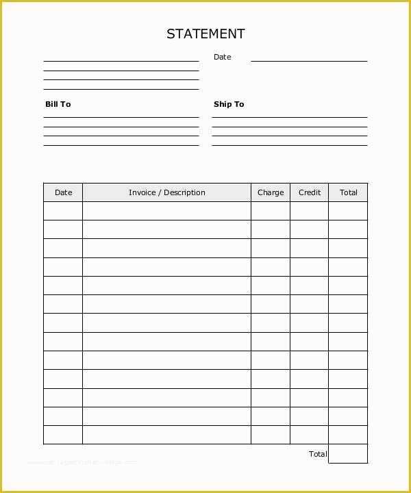 Billing Invoice Template Free Of 10 Statement Templates Free Sample Example format