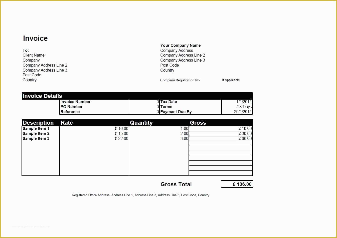 Billing Invoice Template Free Of Invoice Bill Template