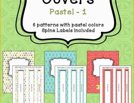 Binder Spine Label Template Free Of Editable Binder Covers &amp; Spines In Pastel Colors Part 1