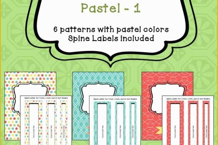 Binder Spine Label Template Free Of Editable Binder Covers &amp; Spines In Pastel Colors Part 1