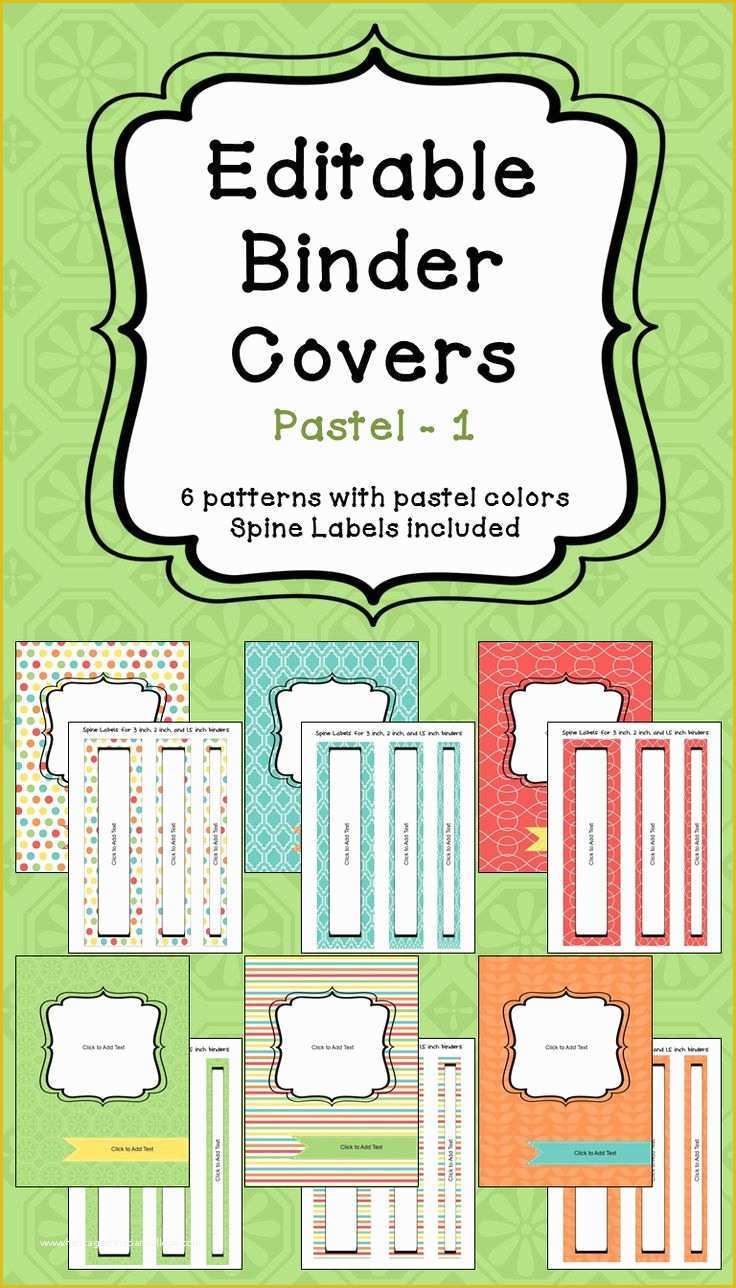 Binder Spine Label Template Free Of Editable Binder Covers & Spines In Pastel Colors Part 1