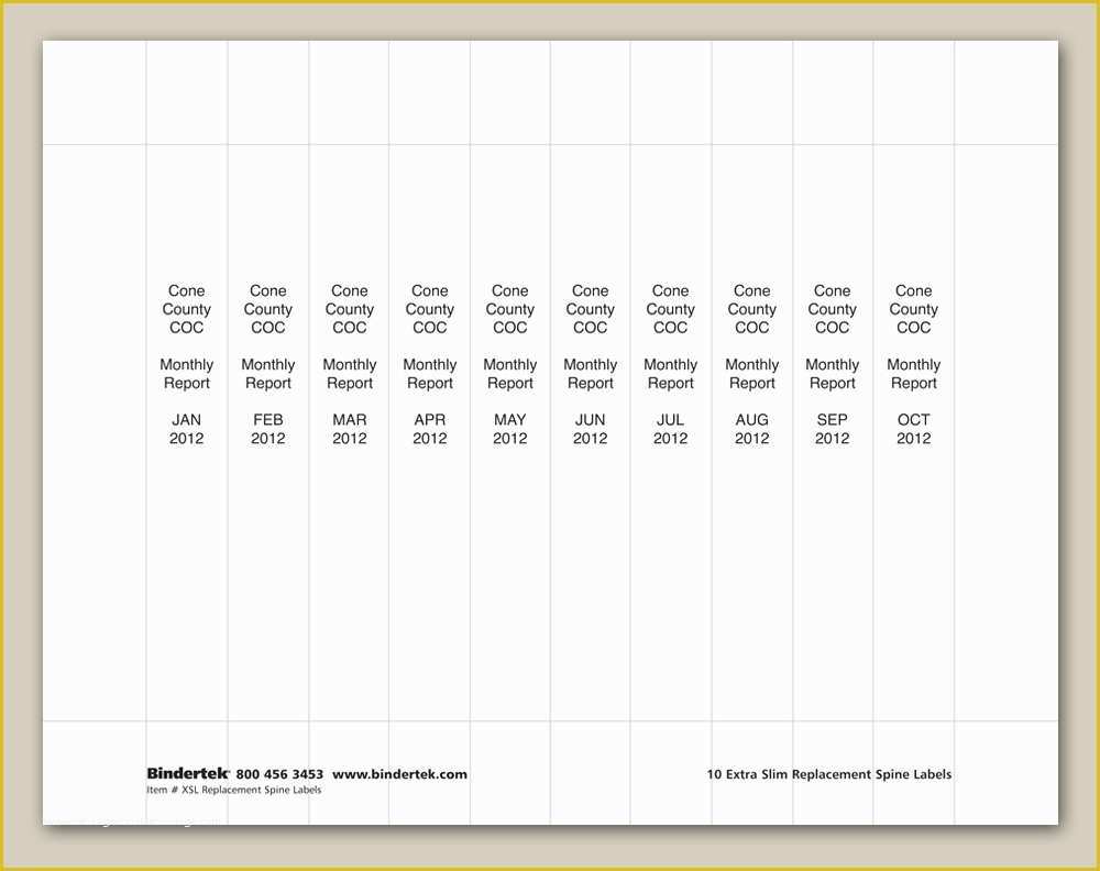 Binder Spine Label Template Free Of Self Adhesive Spine Labels for 1" Extra Slim Binders