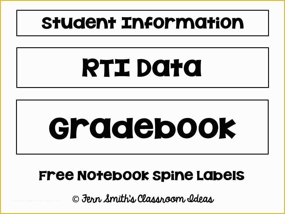 Binder Spine Label Template Free Of Tuesday Teacher Tips Documentation Fern Smith S