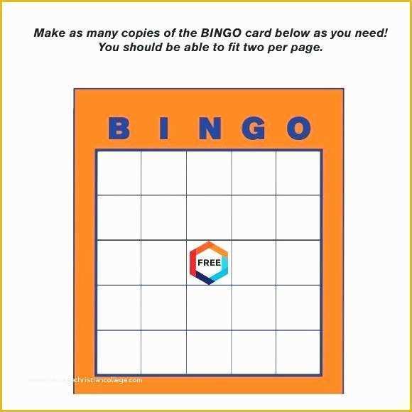 Bingo Card Template Free Of 15 Blank Bingo Sheet