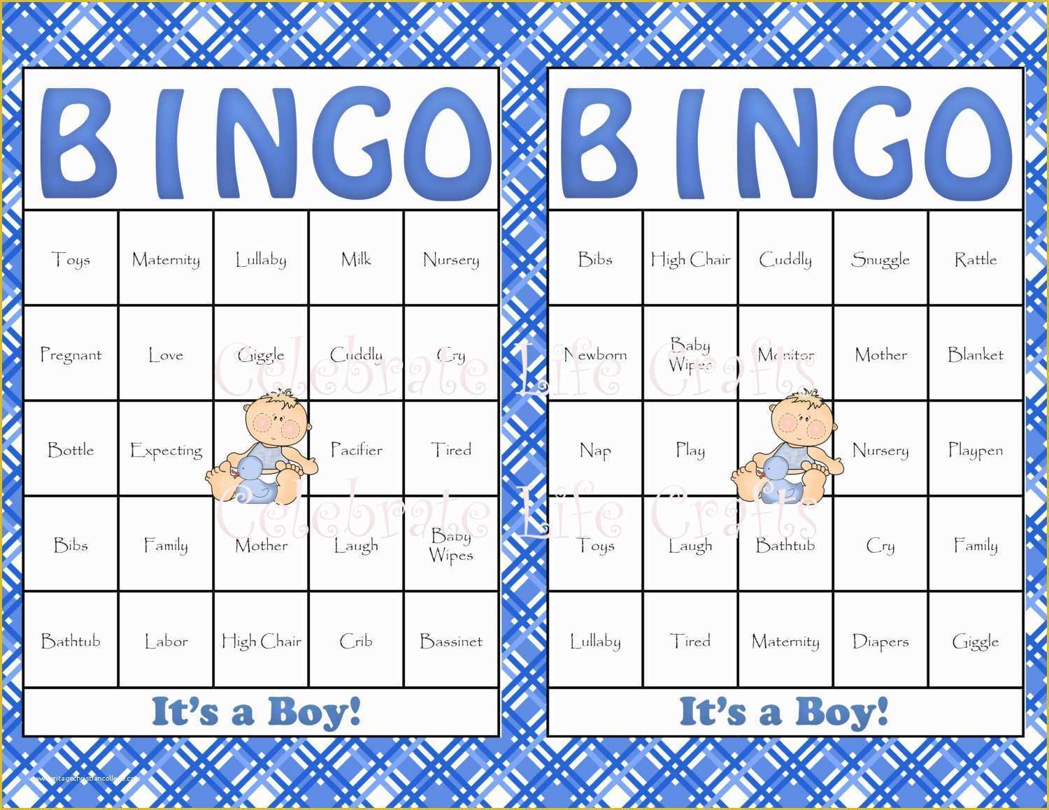 Bingo Card Template Free Of Baby Bingo Template