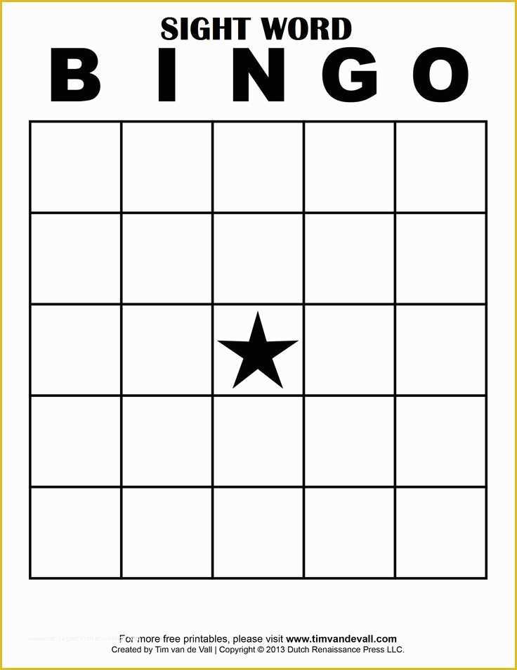 Bingo Card Template Free Of Best 25 Sight Word Bingo Ideas On Pinterest