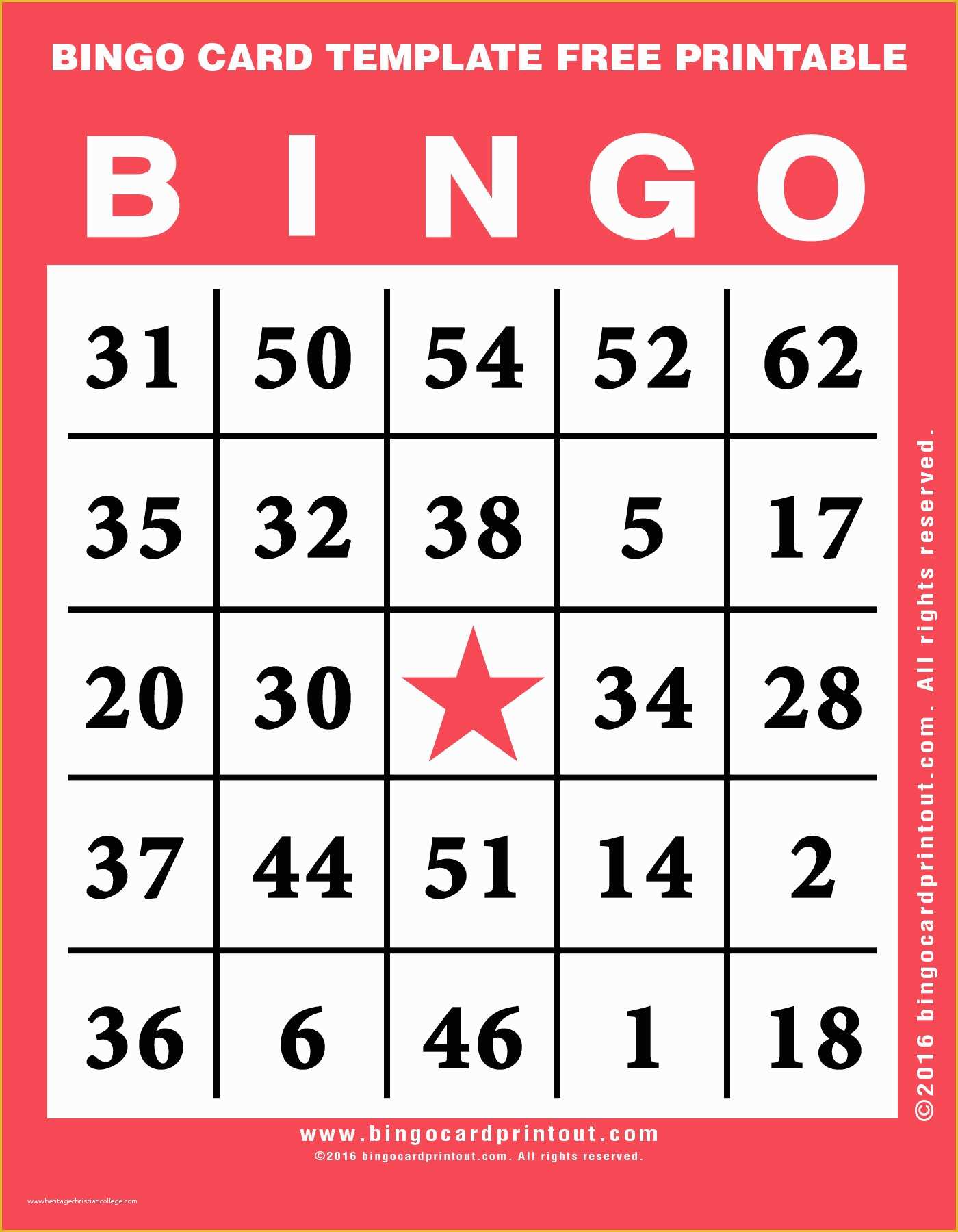 Bingo Card Template Free Of Bingo Card Template Free Printable Bingocardprintout