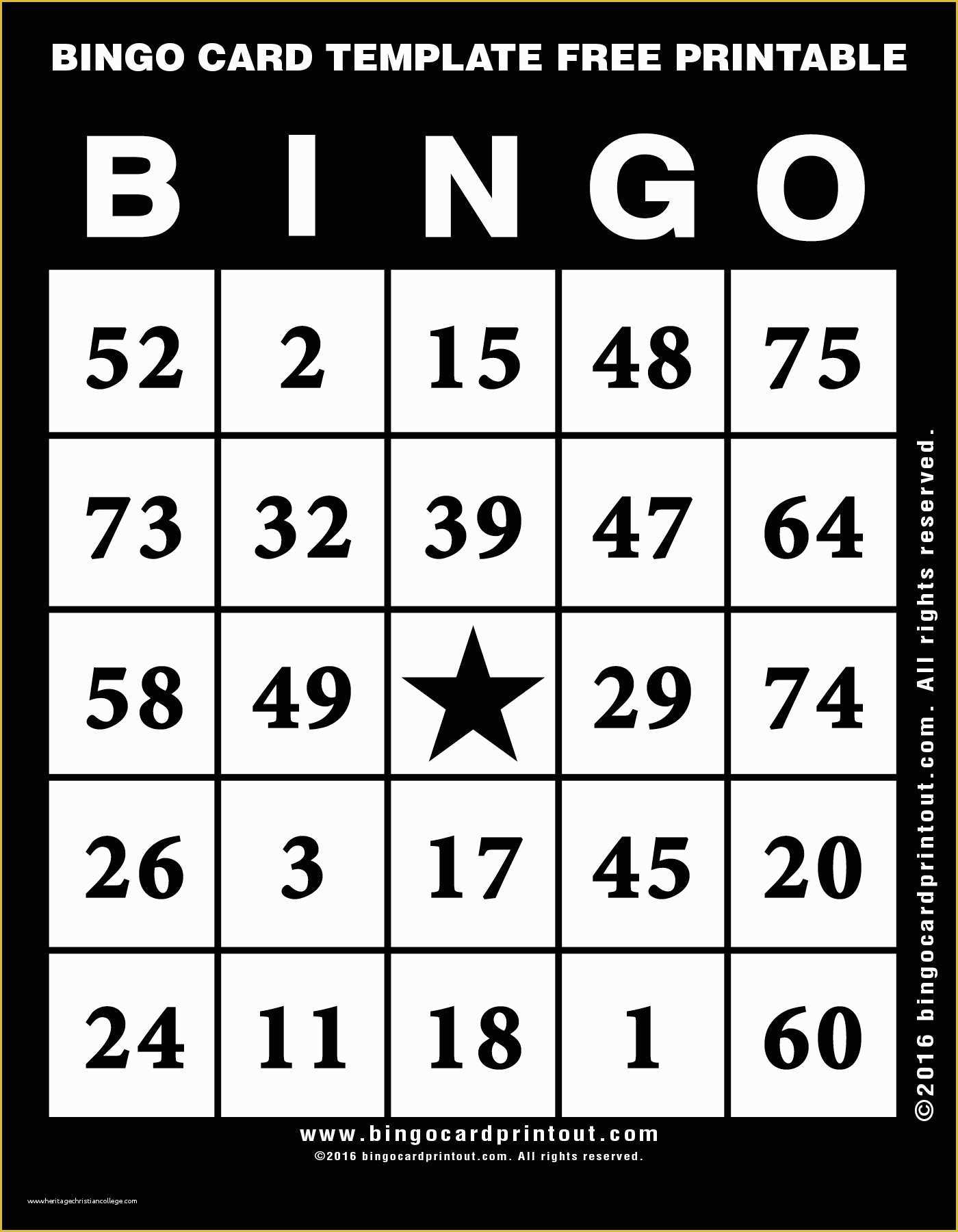 Bingo Card Template Free Of Bingo Card Template Free Printable Bingocardprintout