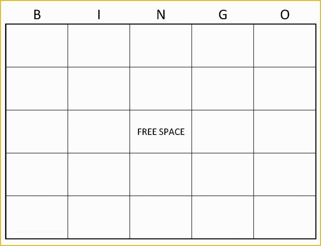 Bingo Card Template Free Of Blank Bingo Template