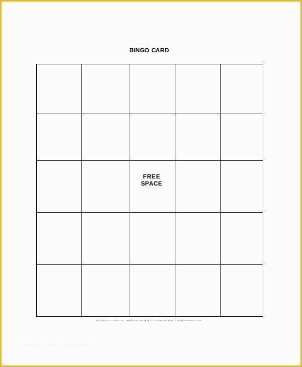 Bingo Card Template Free Of Blank Template 9 Free Word Pdf Documents Download