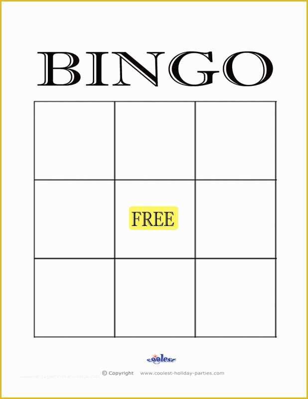 Bingo Card Template Free Of Empty Bingo Card