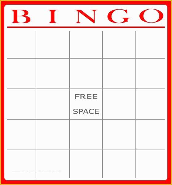Bingo Card Template Free Of Free Bingo Card Template Download