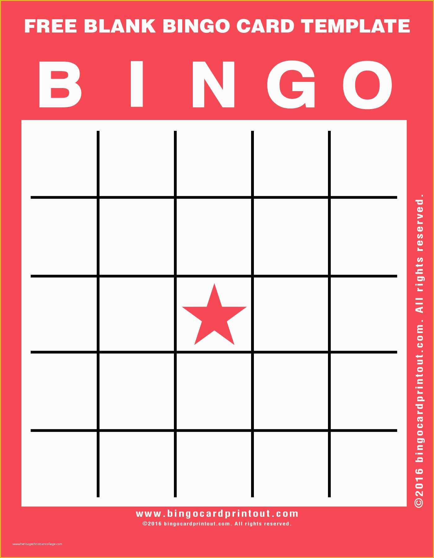 Bingo Card Template Free Of Free Blank Bingo Card Template Bingocardprintout