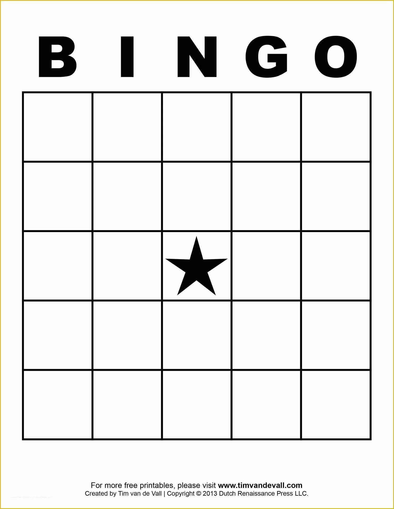 Bingo Card Template Free Of Free Printable Blank Bingo Cards Template 4