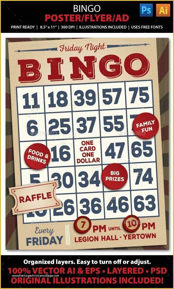Bingo Flyer Template Free Download Of Bingo event Poster Flyer or Ad This Retro Poster Flyer Ad