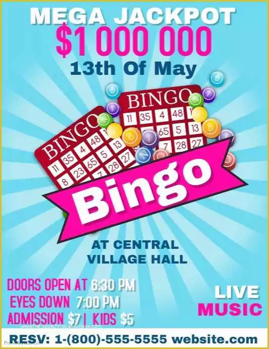 Bingo Flyer Template Free Download Of Bingo Night Template