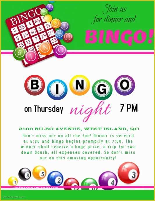 Bingo Flyer Template Free Download Of Bingo Night Template