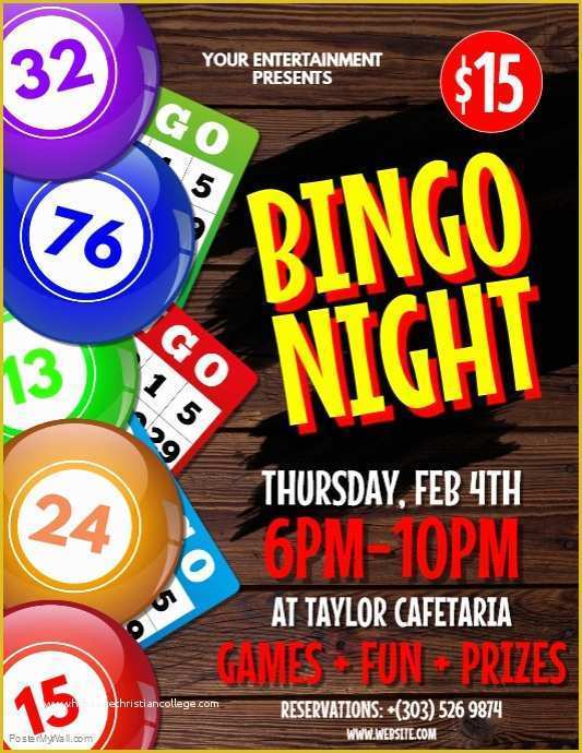 Bingo Flyer Template Free Download Of Copy Of Bingo Night Flyer