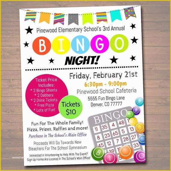 Bingo Flyer Template Free Download Of Editable Bingo Night Flyer Printable Pta Pto Flyer