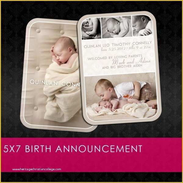 Birth Announcement Template Free Printable Of Free Shop Template 5x7 Birth Announcement