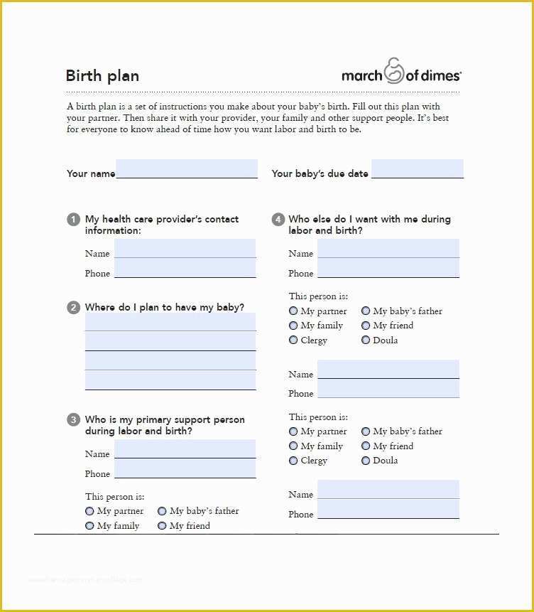 Birth Plan Template Free Of 47 Printable Birth Plan Templates [birth Plan Checklist