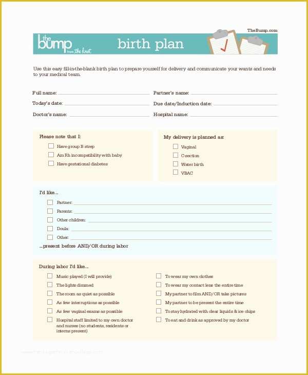 Birth Plan Template Free Of Birth Plan Template 9 Free Word Pdf Documents Download