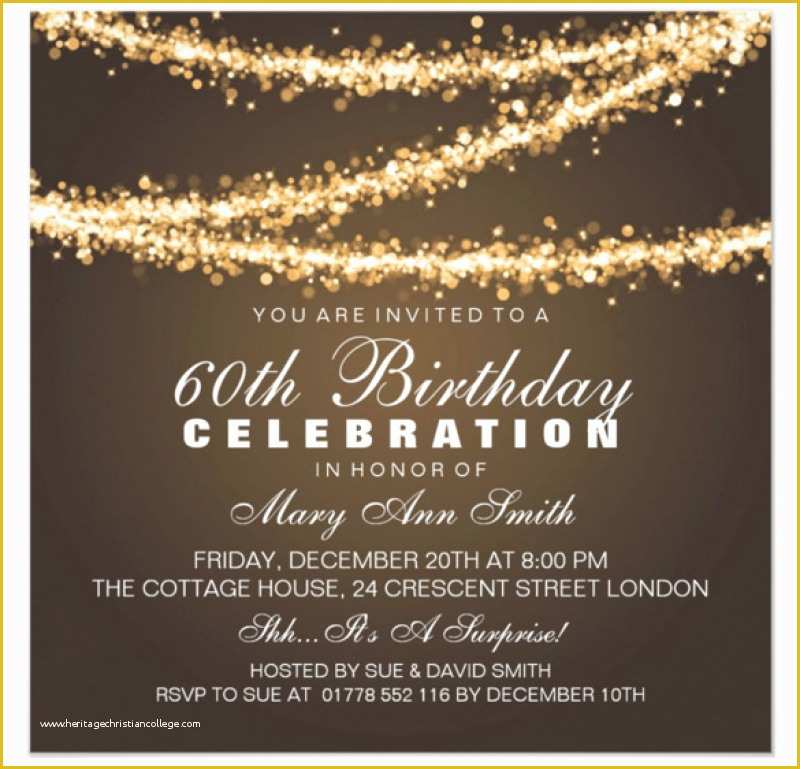 Birthday Invitation Templates Free Download Of 60th Birthday Invitation Card Template Free Download