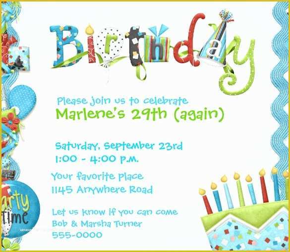 Birthday Invitation Templates Free Download Of Birthday Invitation Template – 48 Free Word Pdf Psd