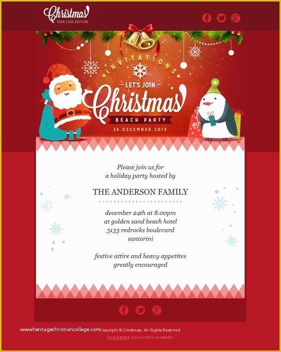 Birthday Newsletter Template Free Of 22 Inspirational Christmas HTML Email Templates