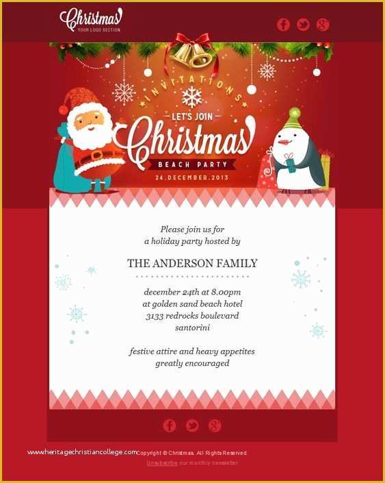 Birthday Newsletter Template Free Of 22 Inspirational Christmas HTML ...