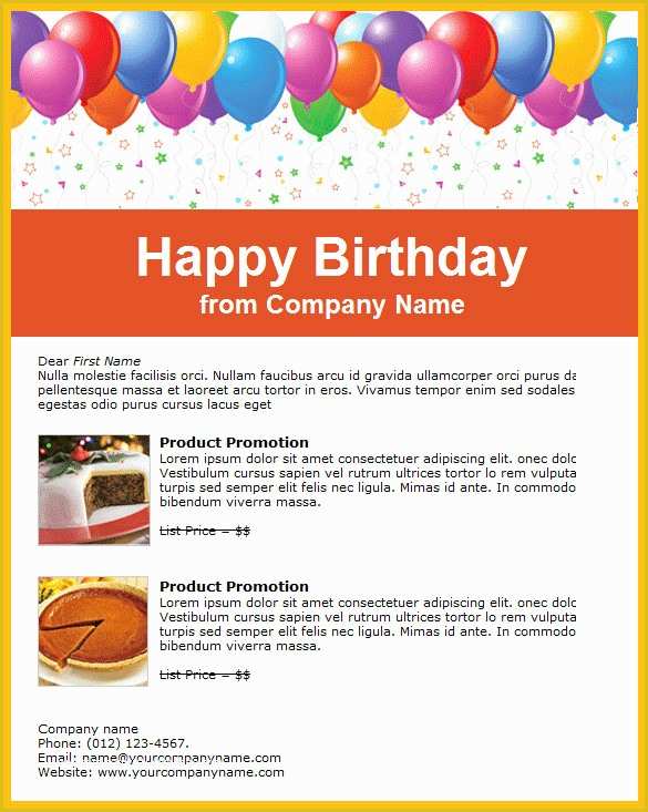 Birthday Newsletter Template Free Of 9 Happy Birthday Email Templates HTML Psd