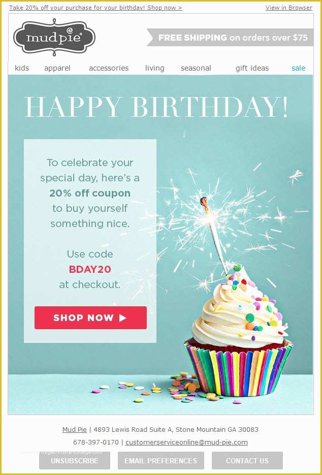 Birthday Newsletter Template Free Of Happy Birthday Email Template to Pin On Pinterest