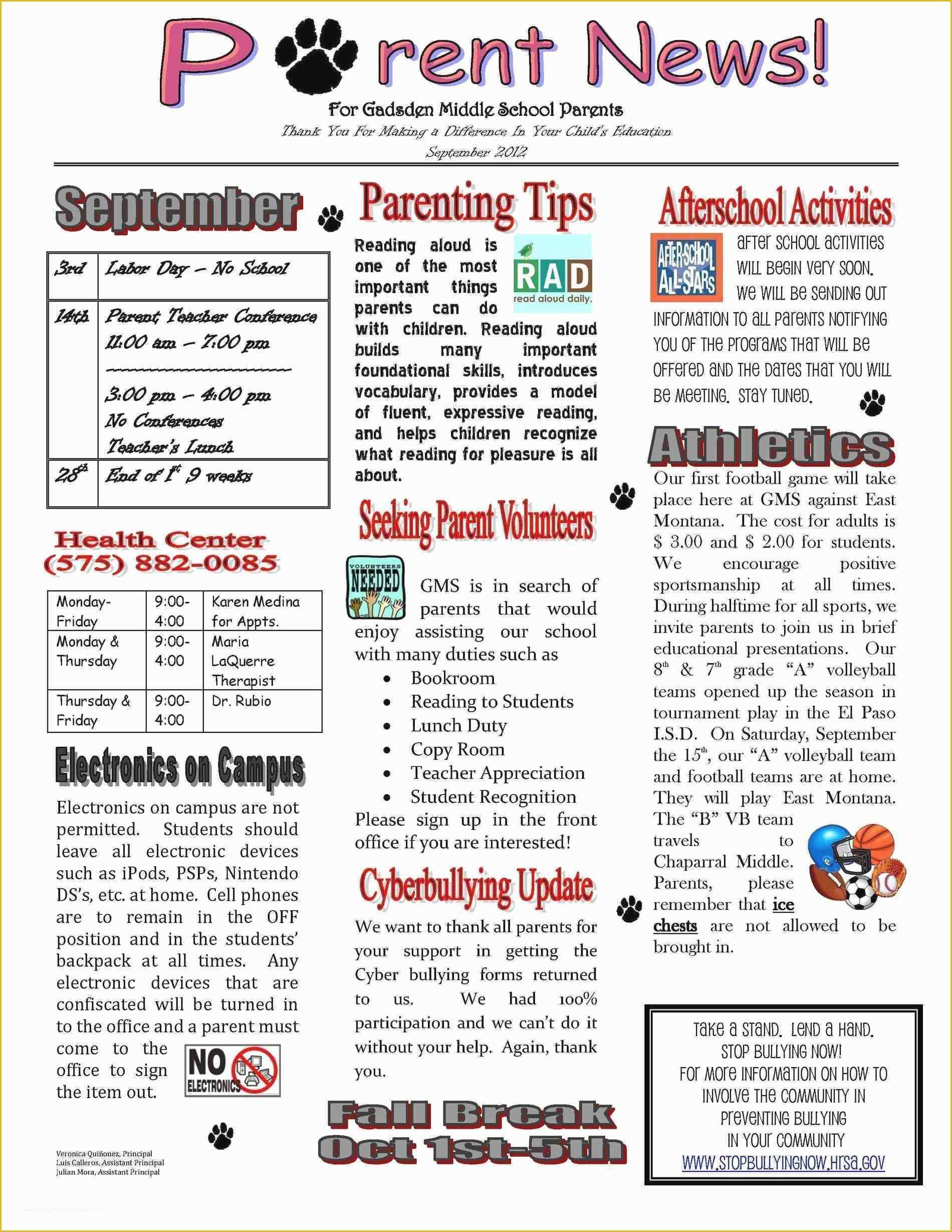 Birthday Newsletter Template Free Of Weekly Parent Newsletter Template Luxury Luxury Happy