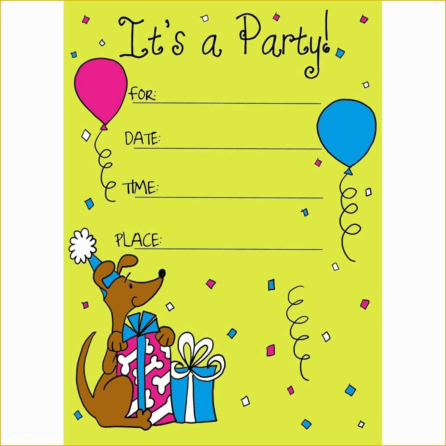 Birthday Party Invitations for Kids Free Templates Of Birthday Invitation Card for Child