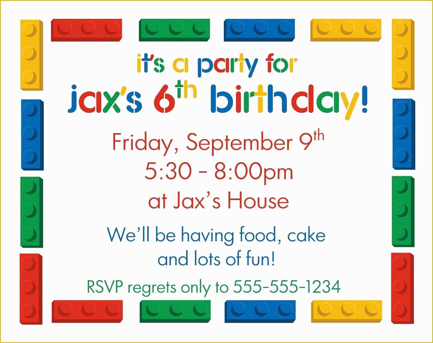 Birthday Party Invitations for Kids Free Templates Of Birthday Party Invitation Letter for Kids