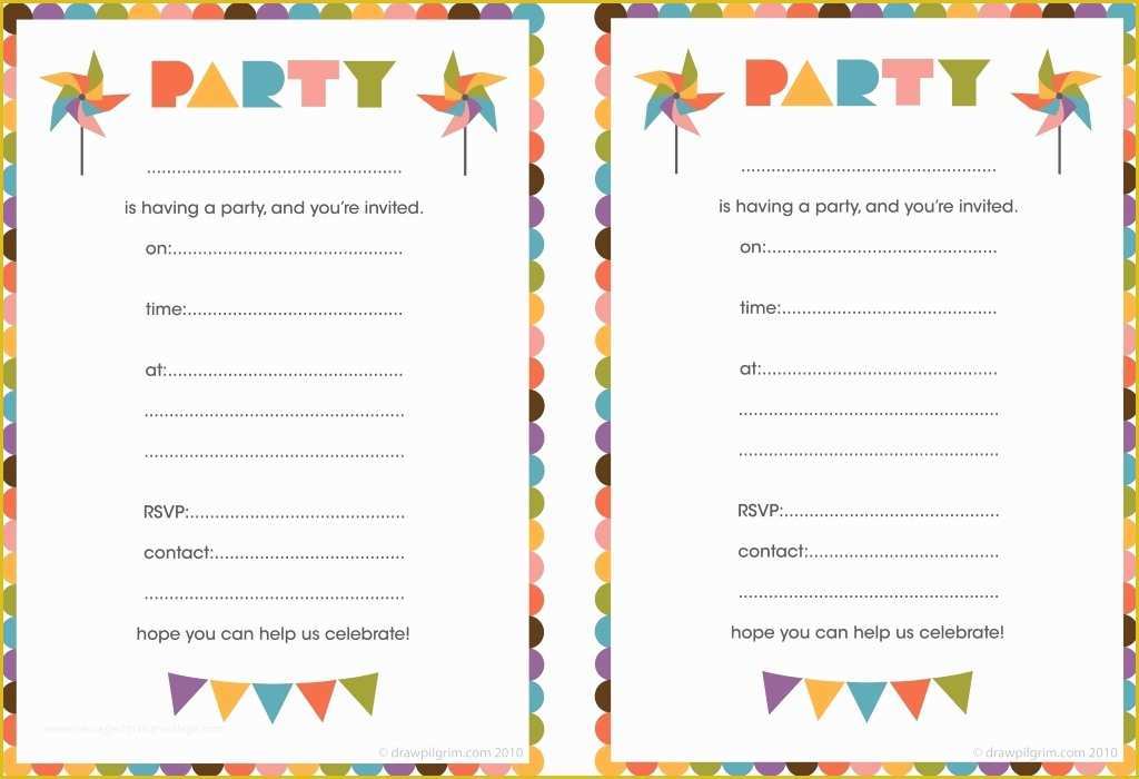 Birthday Party Invitations for Kids Free Templates Of Blank Birthday Invitations for Boys