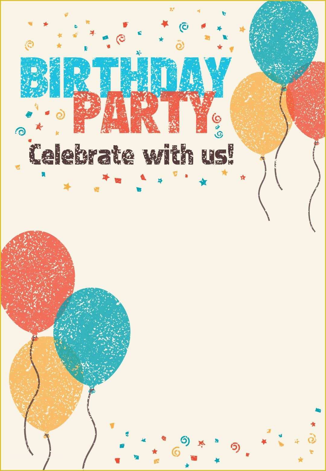 Birthday Party Invitations for Kids Free Templates Of Free Printable Celebrate with Us Invitation Great Site