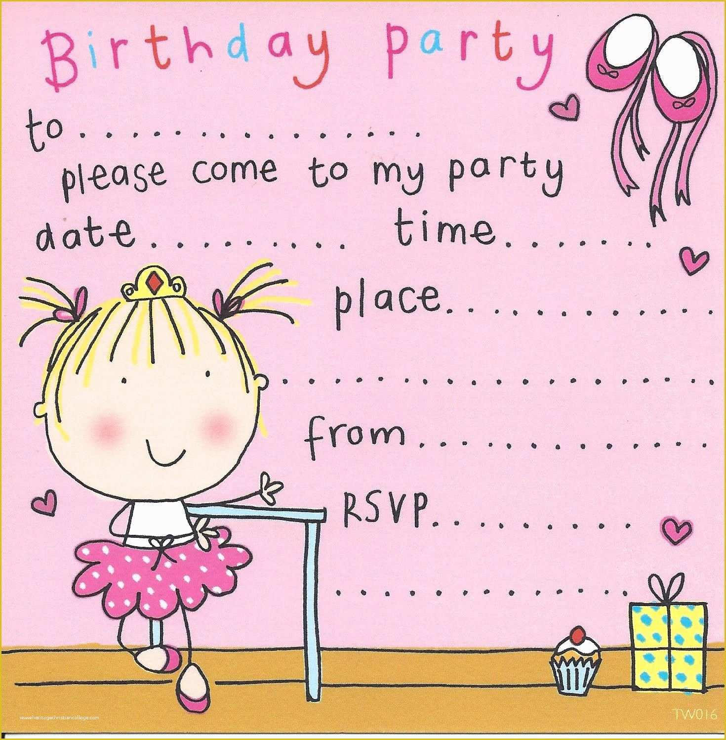 Birthday Party Invitations for Kids Free Templates Of Party Invitations ...