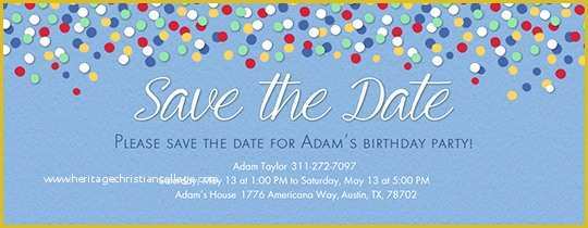 Birthday Party Save the Date Templates Free Of Free Save the Date Invitations and Cards