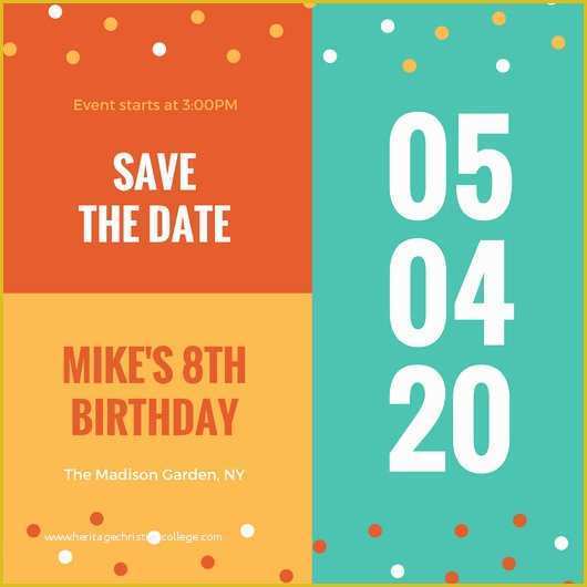 Birthday Party Save the Date Templates Free Of Save the Date Invitation Templates Canva